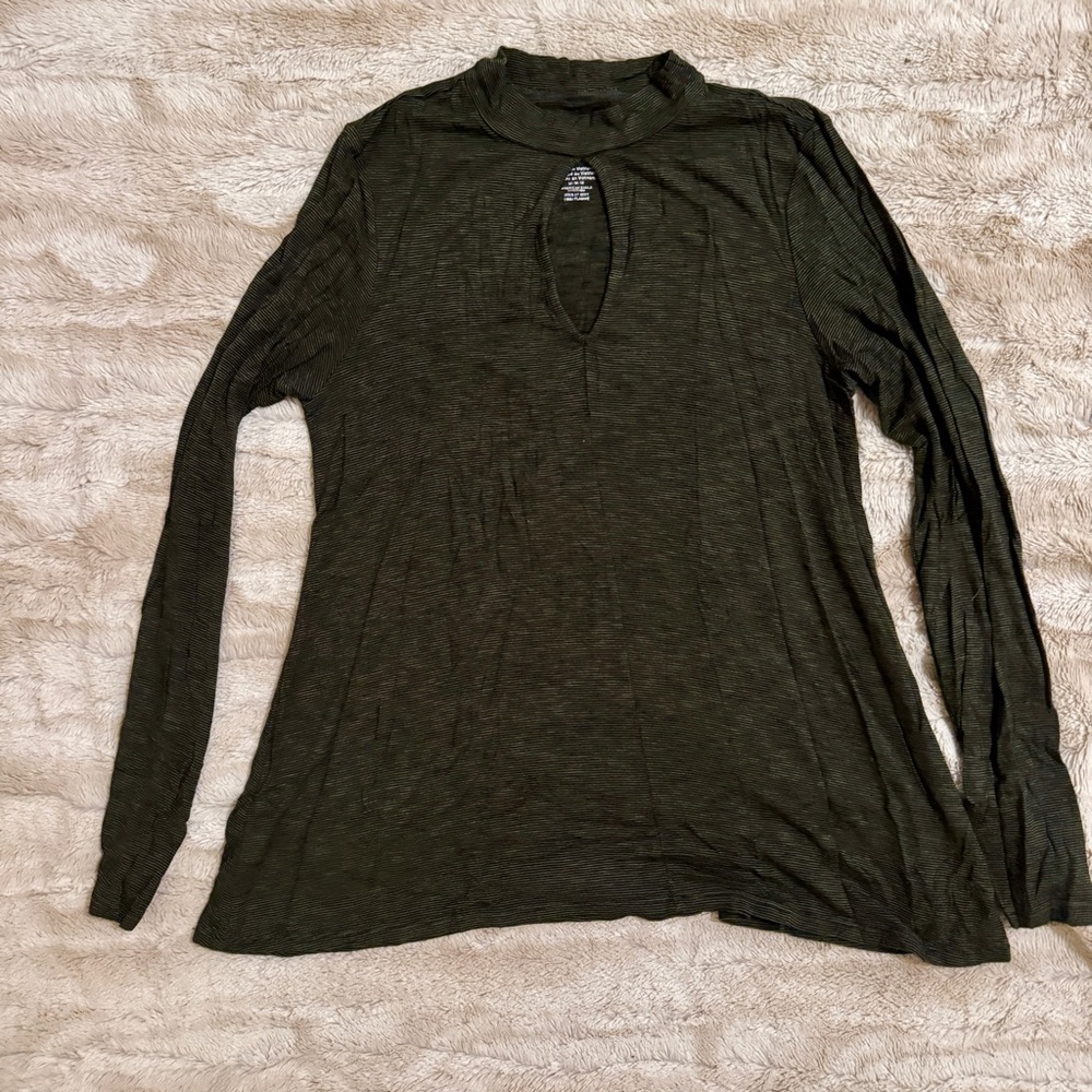 American Eagle Mock Neck Flowy Long Sleeve Women's Top